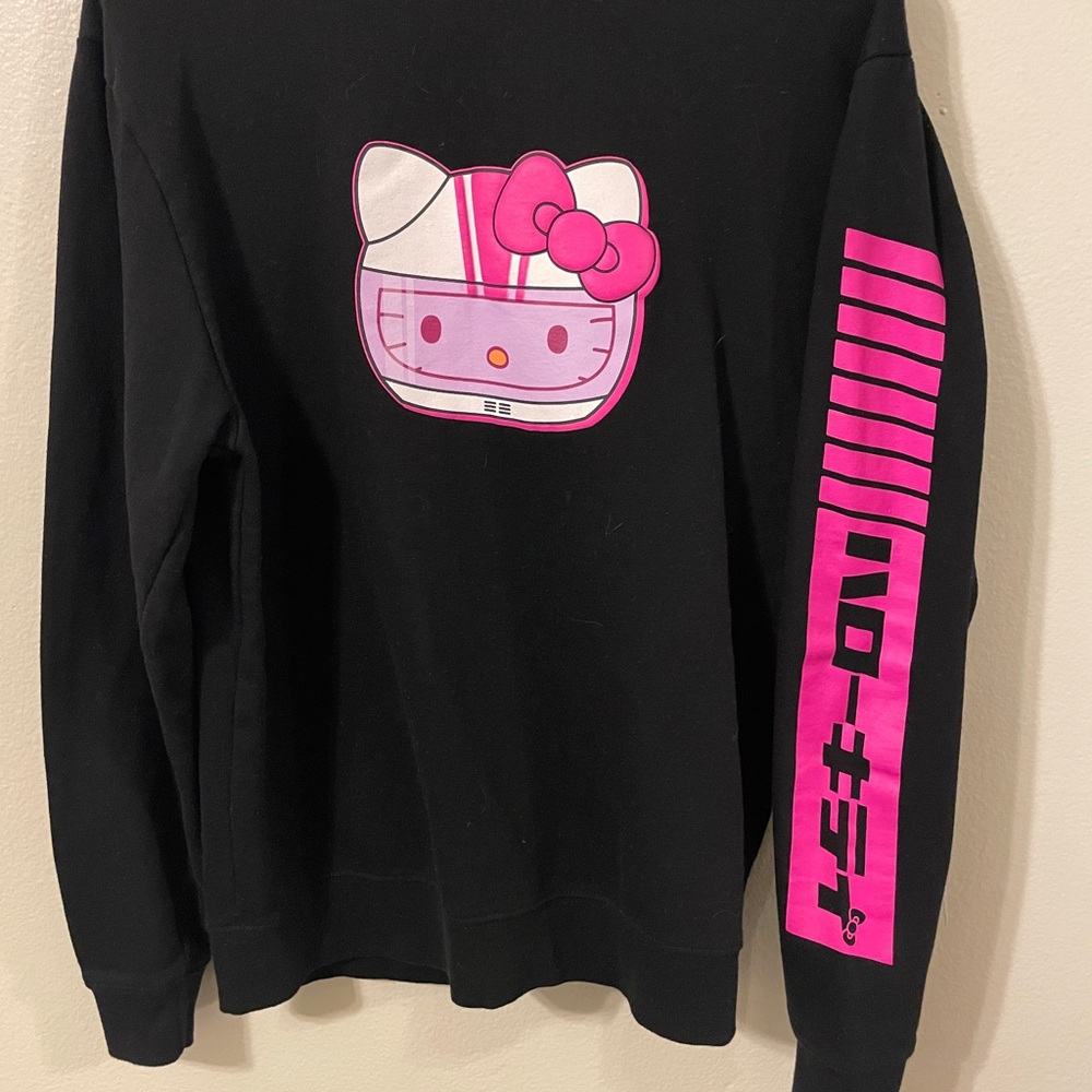 Hello Kitty Black and Pink Crew Neck Sweater